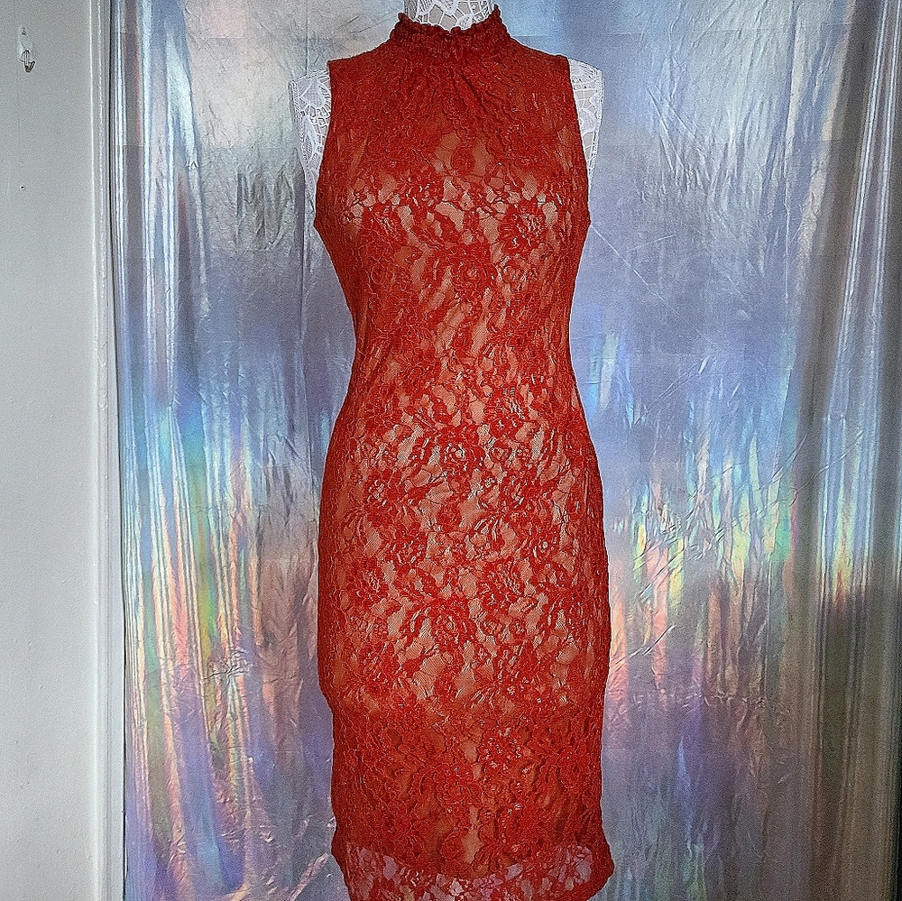 🚫DONATED🚫🍊Orange Highneck Dress🍊